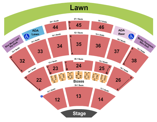 Blossom Music Center Blossom Music Center Seating Chart